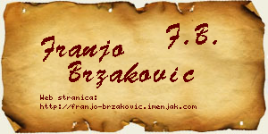 Franjo Brzaković vizit kartica